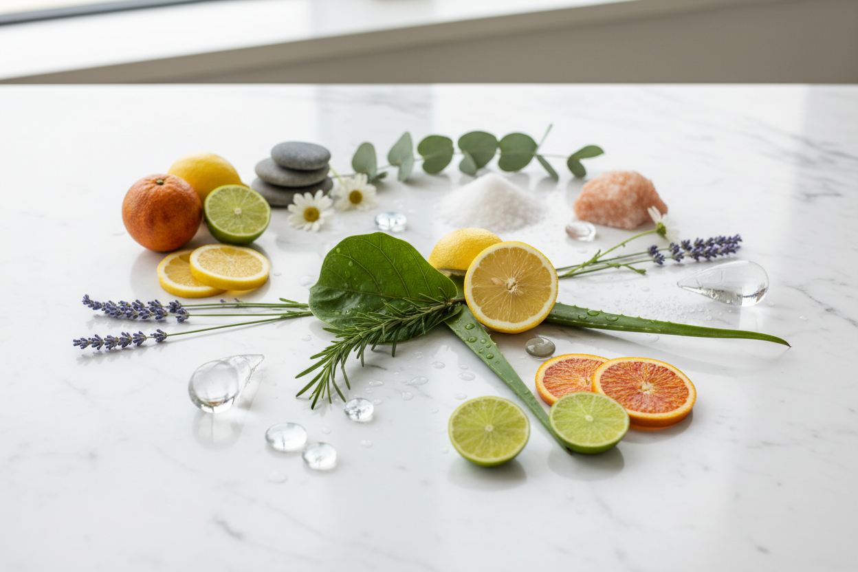 Our products are made using carefully selected ingredients chosen for their performance, safety, and environmental compatibility.Plant-Derived Cleaning Agents,Biodegradable Surfactants Naturally Occurring Acids & Mineral-Based Components Mild Fragrance Systems